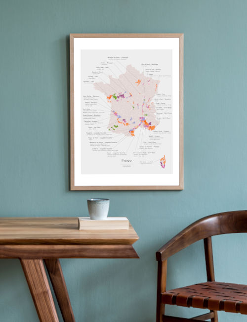 Carte de France des vins - Woodmap