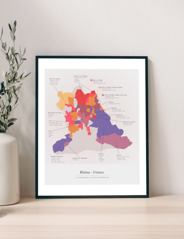 Picture Wine Map Southern Rhône