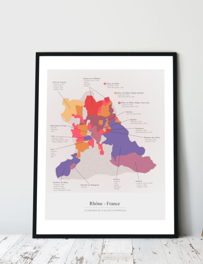 Picture Wine Map Southern Rhône